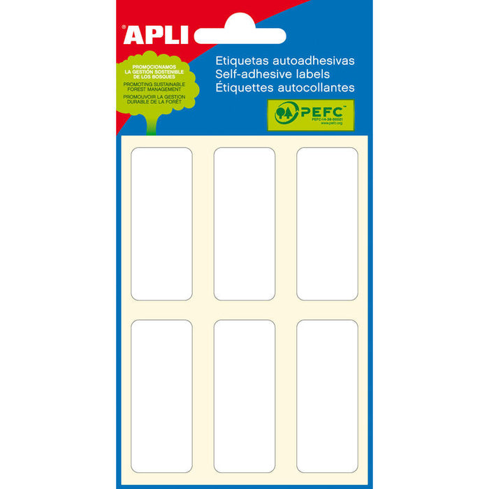 Apli Etiquetas Minibolsa Blancas 20.0 X 50.0mm 6 Hojas