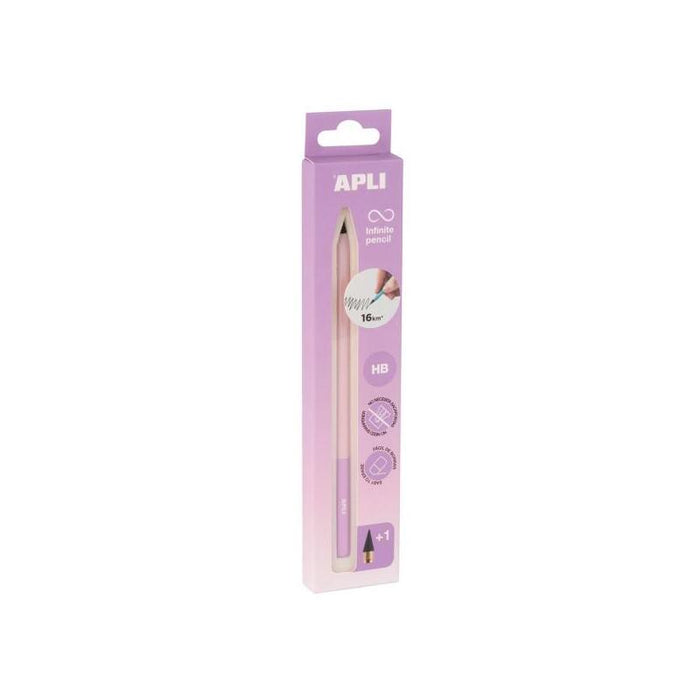 Apli Infinite Pencil Nordik Pack De Lapiz Infinito Hb + Mina De Recambio + Tapon Protector - Para Escribir Hasta 16km -