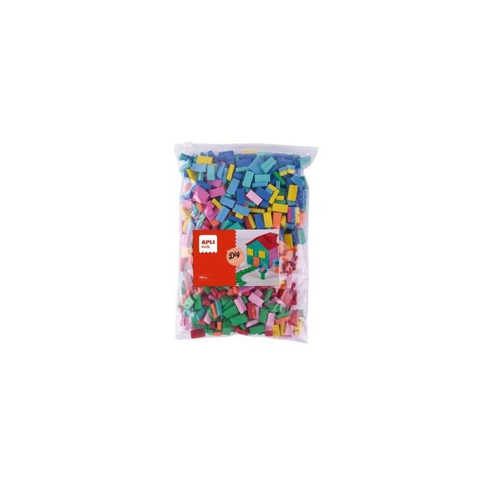 Apli Mini Ladrillos Goma Eva 20x10x5mm Bolsa De 700 C/Surtidos +4 Años