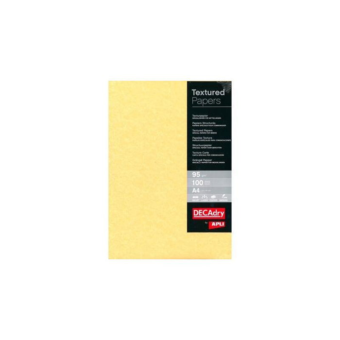 Apli Papel Textura Pergamino Oro 95gr Tamaño A4 - 100 Hojas -
