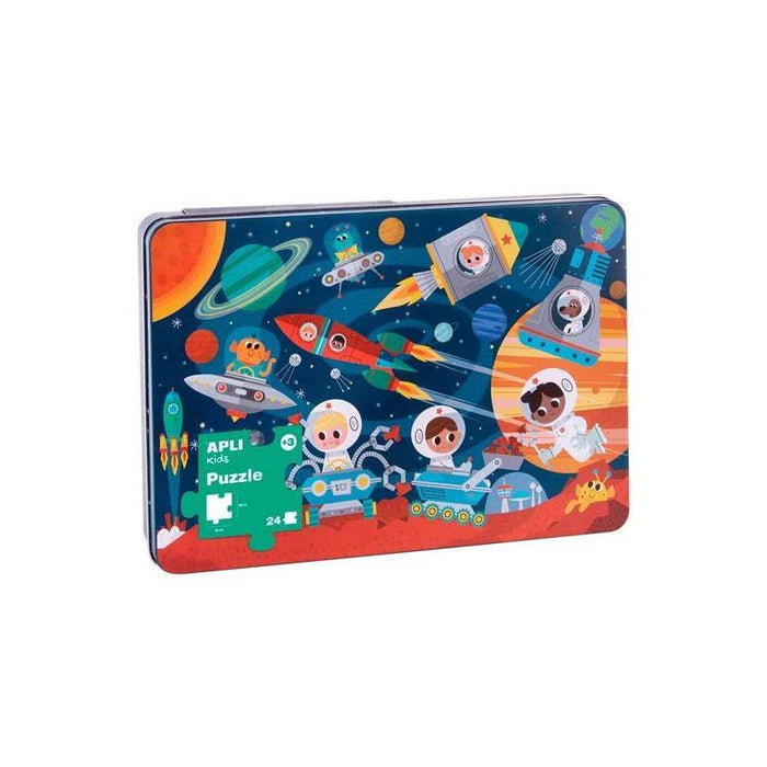 Apli Puzzle Temática El Espacio 24 Piezas Caja Metálica +3 Años