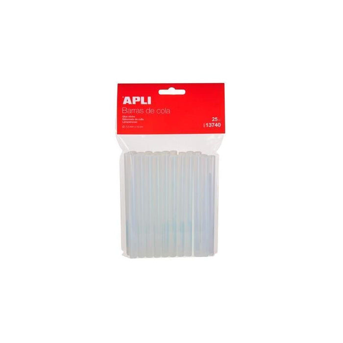 Apli Recambio Barras De Cola Termofusible Ø7,5mm X 10cm -Pack Ahorro 25 Barras-