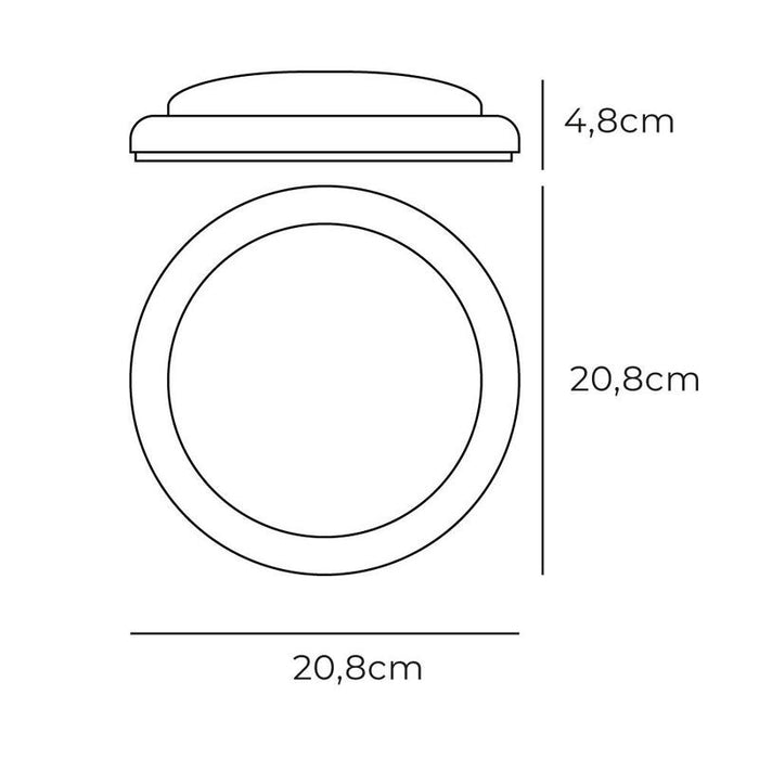 Aplique Led Redondo 18 W 1820 Lm 4000 K Luz Día Ø20,8 X 4,8 Cm