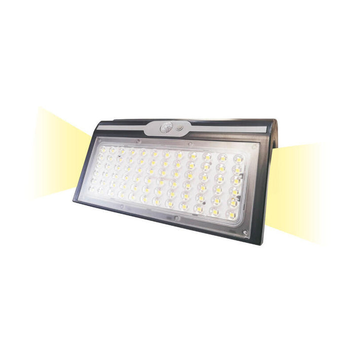 Aplique Solar 6w 430lm 6.500k Con Sensor Color Negro Edm