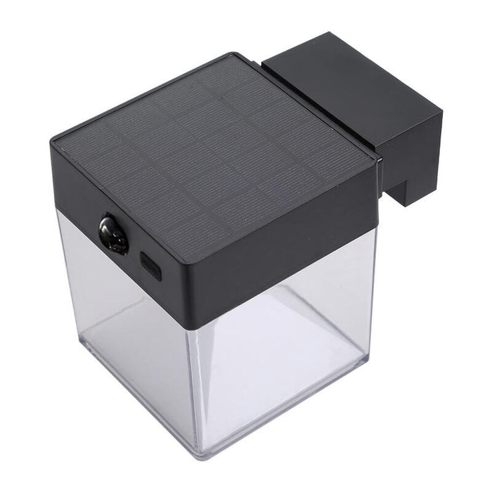 Aplique Solar Cuadrado 4 W 500 Lm, 3.000/4.000/6.500 K, 3cct, Con Sensor, Negro