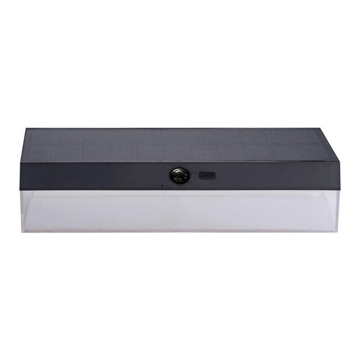 Aplique Solar Rectangular 4 W 500 Lm, 3.000/4.000/6.500 K, 3cct, Con Sensor, Negro