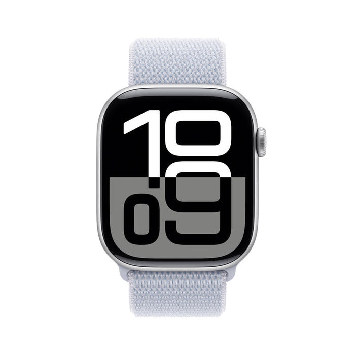 Apple Apple Watch Series 10 Gps 46mm Silver Aluminium Case With Blue Cloud Sport Loop