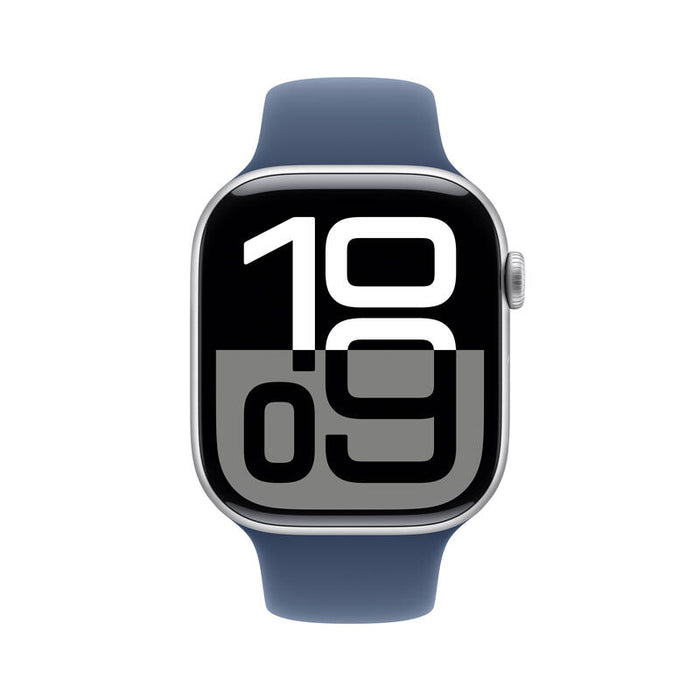 Apple Apple Watch Series 10 Gps 46mm Silver Aluminium Case With Denim Sport Band - S/M