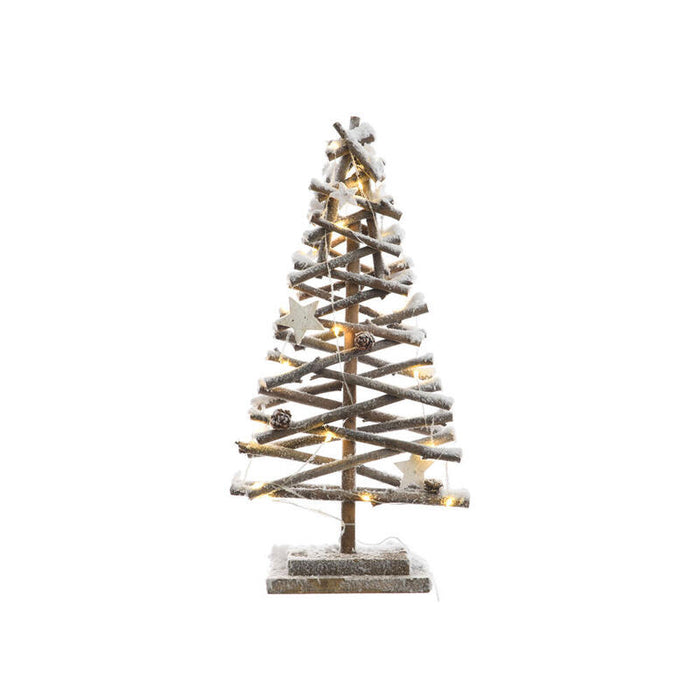 Arbol De Troncos Micro Led Efecto Nevado 25x12x50cm