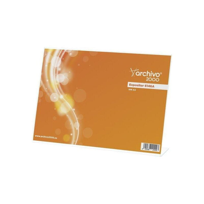 Archivo 2000 Expositor Sobremesa Archivo 2000 "Premium" En Forma De L Din A4 Horizontal Espesor 3 Mm 65x300x215 Mm