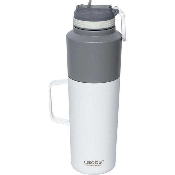 Asobu Twin Pack Botella Con Taza Weiss, 0,9 L + 0,6 L