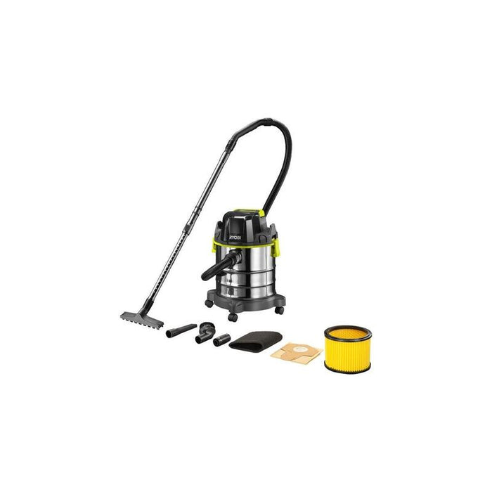 Aspirador Ryobi R18wdv-0 18 V One+, En Seco/Mojado Negro/Acero Inoxidable, Aspirador Inalámbrico, Sin Batería Ni Cargador 5133004724