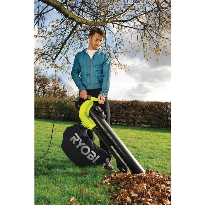 Aspirador Soplador Triturador Ryobi Rbv3000cesv 3000w Aspiración 16 M³ Min Trituración 16:1