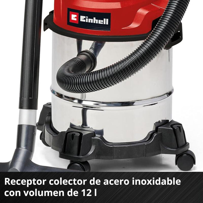 Aspiradora Einhell Tc-Vc 1812/1 S, Húmeda/Seca De Acero Rojo/Acero Inoxidable 2342500