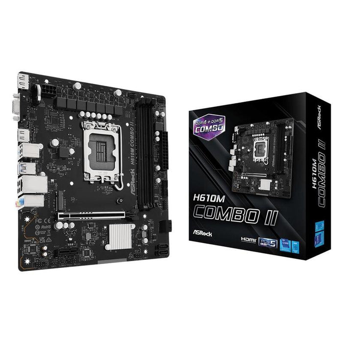 Asrock H610m Combo Ii 1700 Matx Hdmi Dp D-Sub Dd