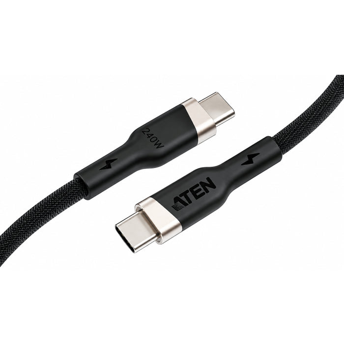 Aten 1m 240w Usb-C To Usb-C Braided Charging Cable