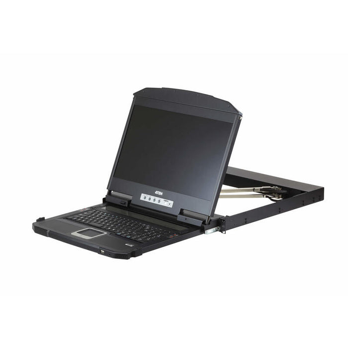 Aten Cl3800nw Kvm-Console 1u Ultra Short Depth Dual Rail Widescreen Fhd Lcd Console (Usb / Hdmi / Dvi / Vga), Diseño Alemán