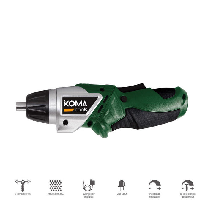 Atornillador A Bateria Reversible 3,6v Litio 1300ma 17,5x14,8cm Koma Tools