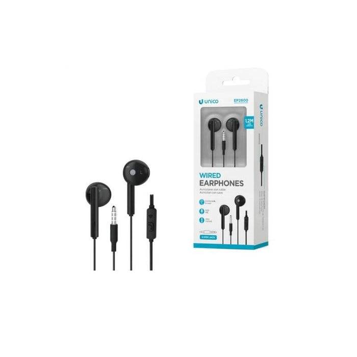 Auricular Con Cable Jack 3,5 Ep2600 Negro