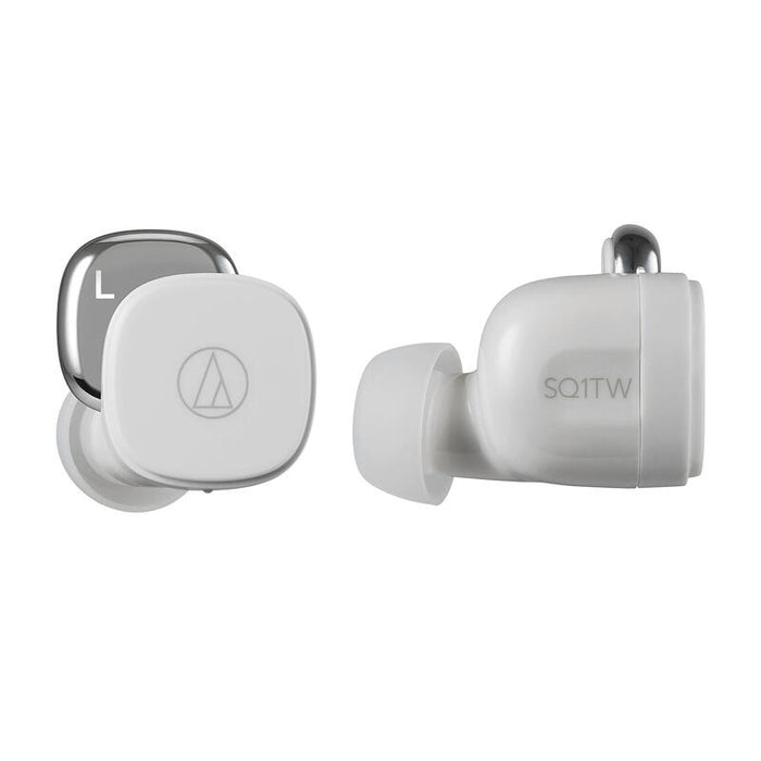 Auriculares Audio Technica True Wireless Ath-Sq1twwh In-Ear, Micrófono, Blanco