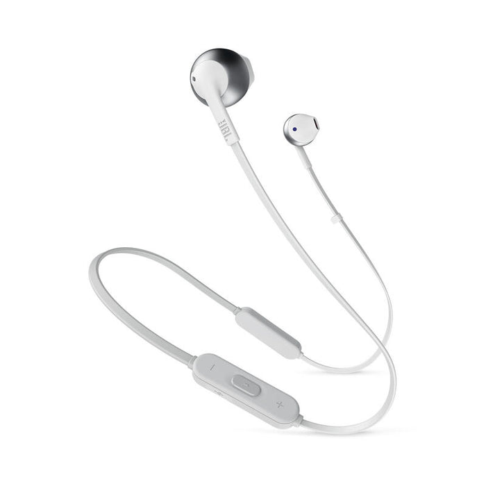 Auriculares Bluetooth Jbl Tune 205 Bt Silver Bt 4.1 Micrófono 6 Horas De Conversación Cable Plano Driver 12.5mm Func Manos Libres