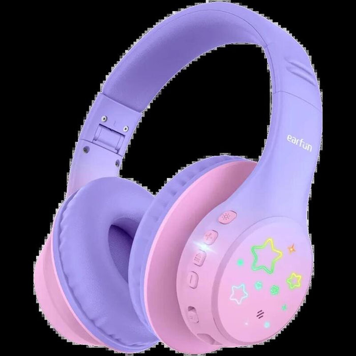 Auriculares Earfun K4 Con Rgb Bluetooth Violet Para Niños