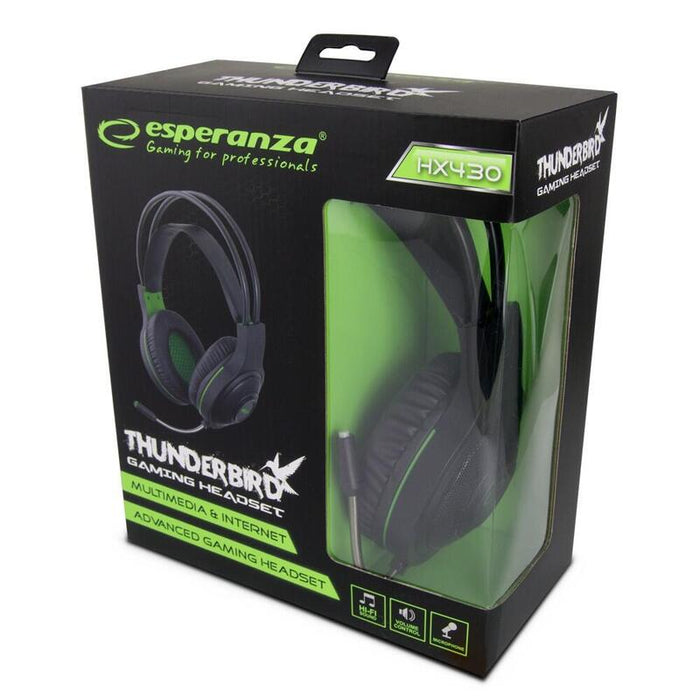 Auriculares Esperanza Egh430 Con Micrófono Diadema Negro, Verde
