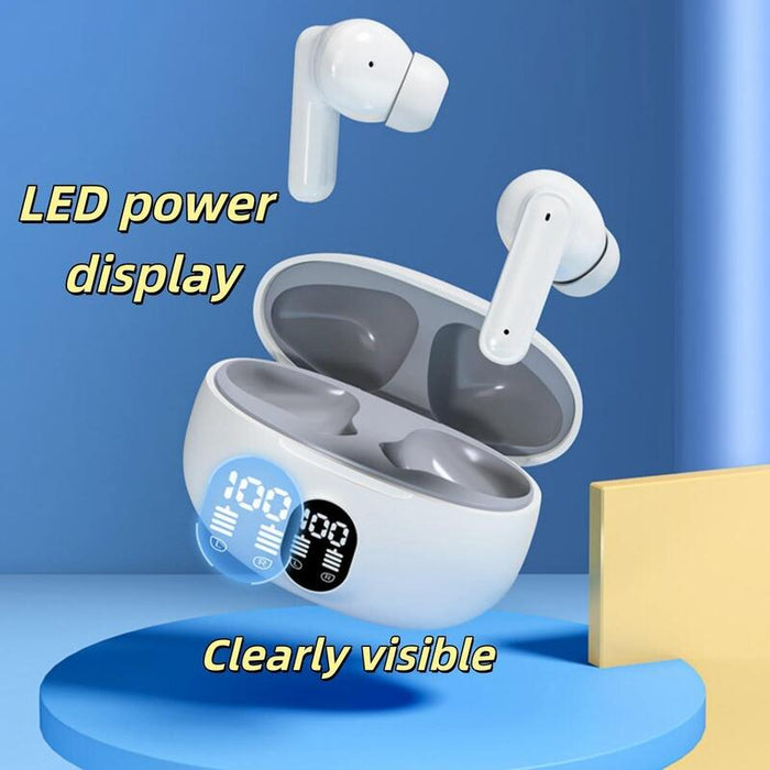 Auriculares Inalambricos Con Pantalla Led,Tactil Y Cancelacion Blancos