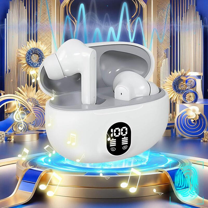 Auriculares Inalambricos Con Pantalla Led,Tactil Y Cancelacion Blancos
