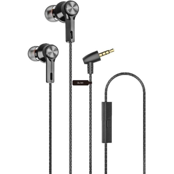 Auriculares Intrauditivos Qubo Eb-100 Con Micrófono Jack 3.5 Grises