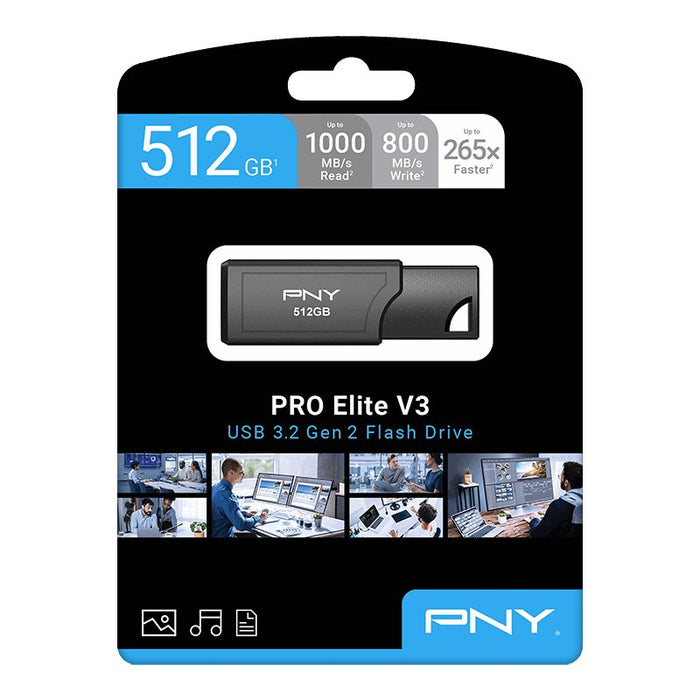 EAN 0751492793054 - PNY Pro Elite V3 unidad flash USB 512 GB USB tipo A 3.2 Gen 2 (3.1 Gen 2) Negro imagen 9