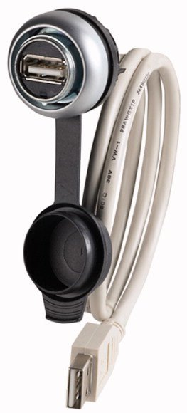 EAN 4015081071500 - Eaton M22-USB-SA toma de corriente USB A Negro, Plata, Blanco imagen 1