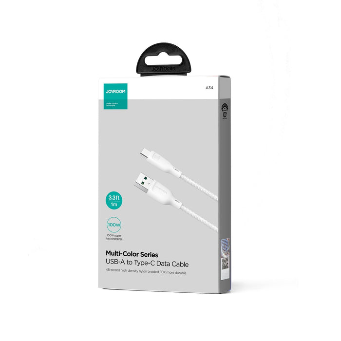 EAN 6941237110435 - JOYROOM 6941237110435 cable USB 1 m USB A USB C 0,48 Gbit/s 100 W Blanco imagen 2