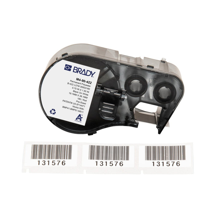 EAN 888434591635 - Brady M4-90-422 etiqueta de impresora Negro, Blanco Etiqueta para impresora autoadhesiva imagen 1