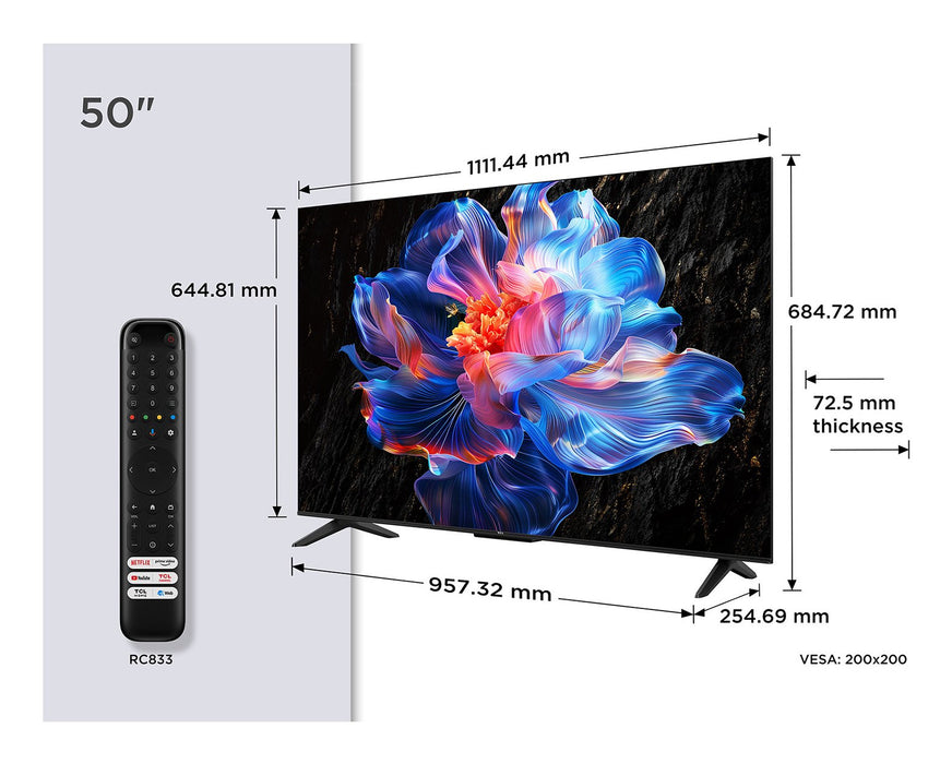EAN 5901292528935 - TCL P6K 50P6K Televisor 127 cm (50") 4K Ultra HD Smart TV Wifi Metálico imagen 1