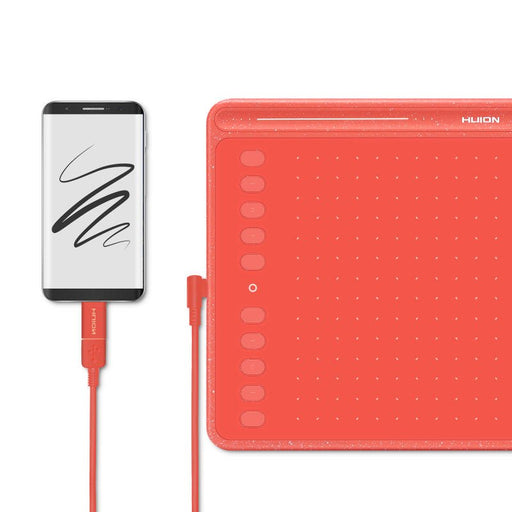 EAN 6930444801502 - HUION HS611 RED tableta digitalizadora Rojo 5080 líneas por pulgada 258,4 x 161,5 mm USB imagen 2