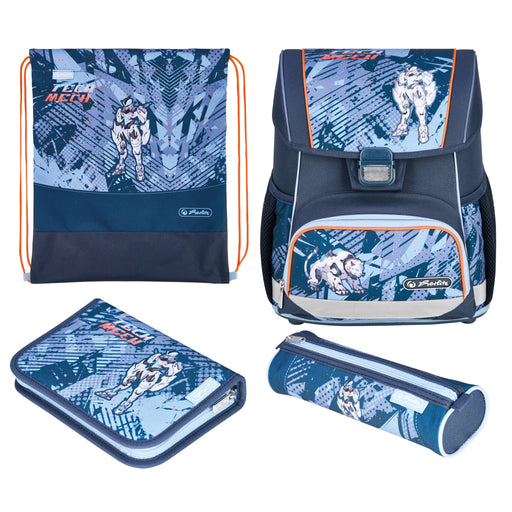 EAN 4008110397139 - Herlitz Loop Plus TechMech juego de mochila escolar Niño Poliéster Azul, Naranja imagen 1