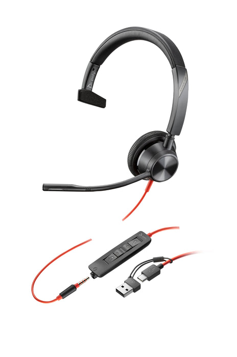 EAN 0197498429038 - HP Poly Blackwire 3315 Monaural USB-C Headset +3.5mm Plug +USB-C/A Adapter Alámbrico Diadema Oficina/Cent imagen 5