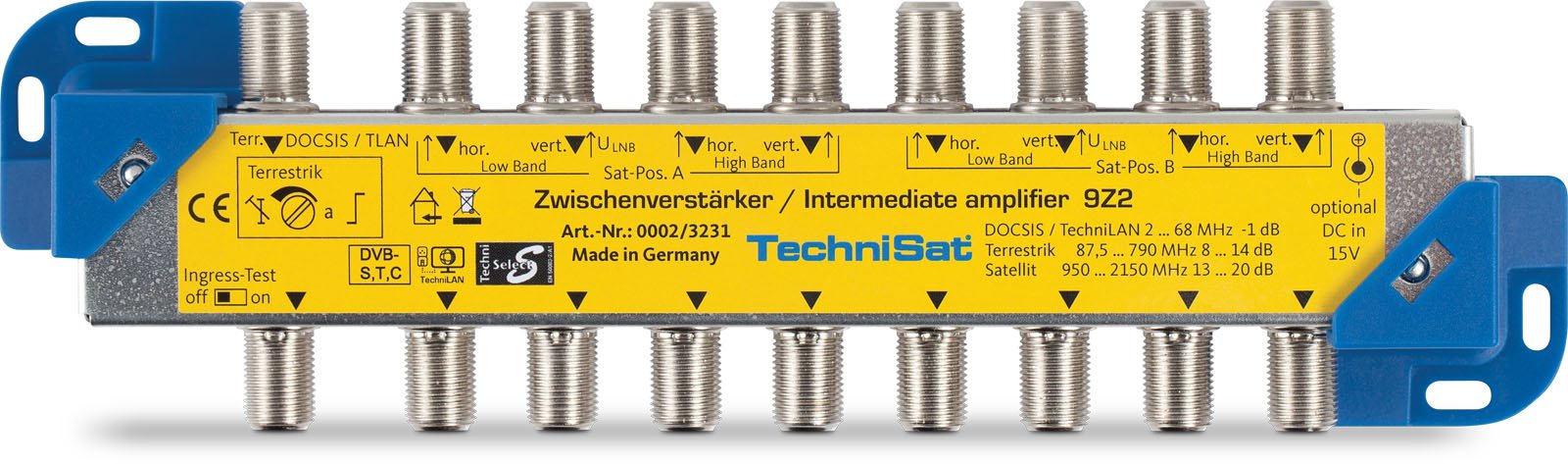 EAN 4019588232310 - TechniSat 9Z2 Divisor de señal para cable coaxial Plata, Amarillo imagen 1