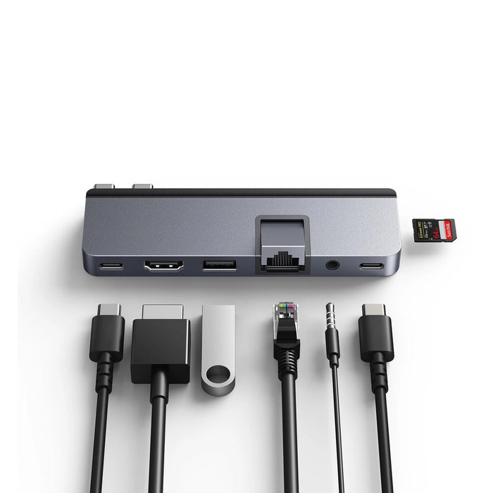 EAN 6941921148225 - HYPER DUO PRO 7-in-2 USB-C Hub USB Tipo C 104 Mbit/s Gris imagen 9