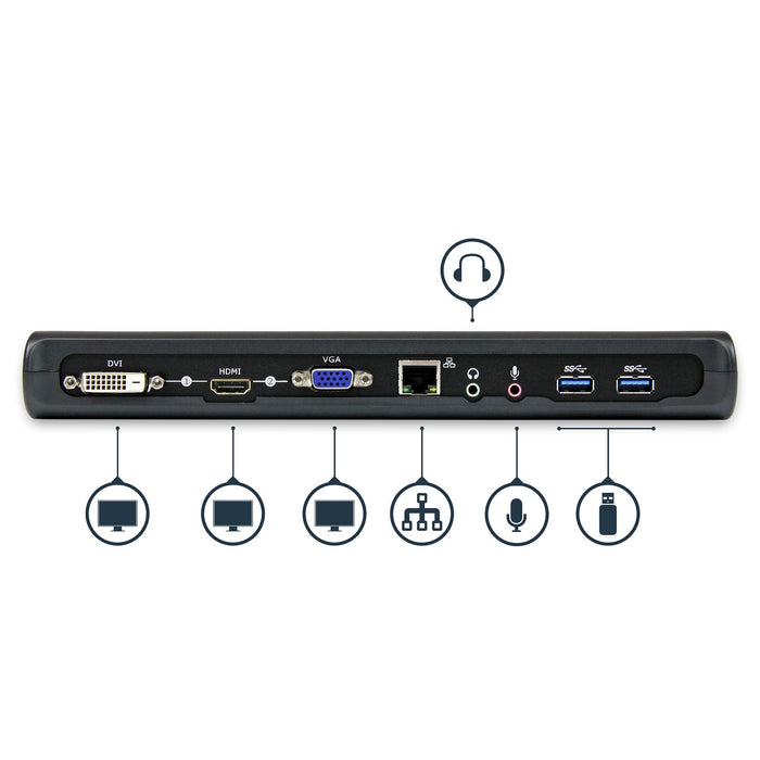 EAN 0065030851299 - StarTech.com USB3SDOCKHDV base para portátil y replicador de puertos Alámbrico USB 3.2 Gen 1 (3.1 Gen 1)  imagen 4