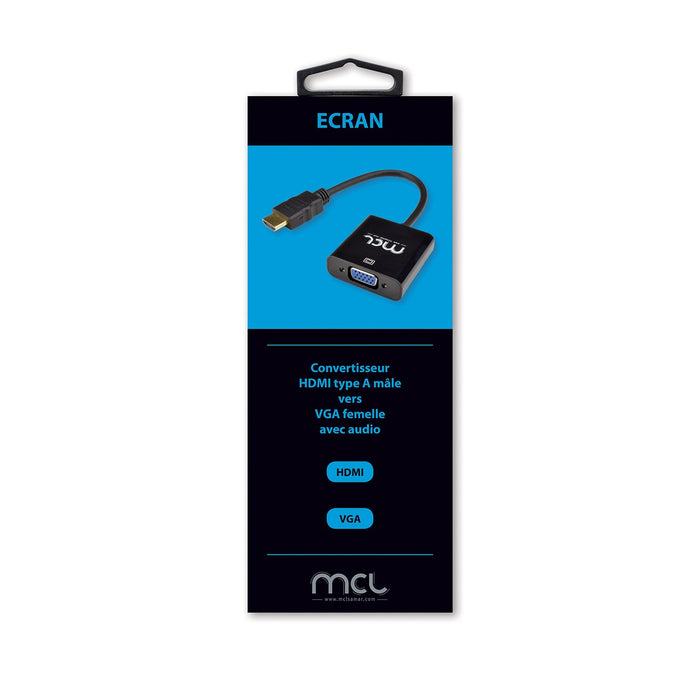 EAN 3700224744793 - MCL CG-287C adaptador de cable de vídeo 0,24 m HDMI tipo A (Estándar) VGA (D-Sub) + 3,5mm Negro imagen 4