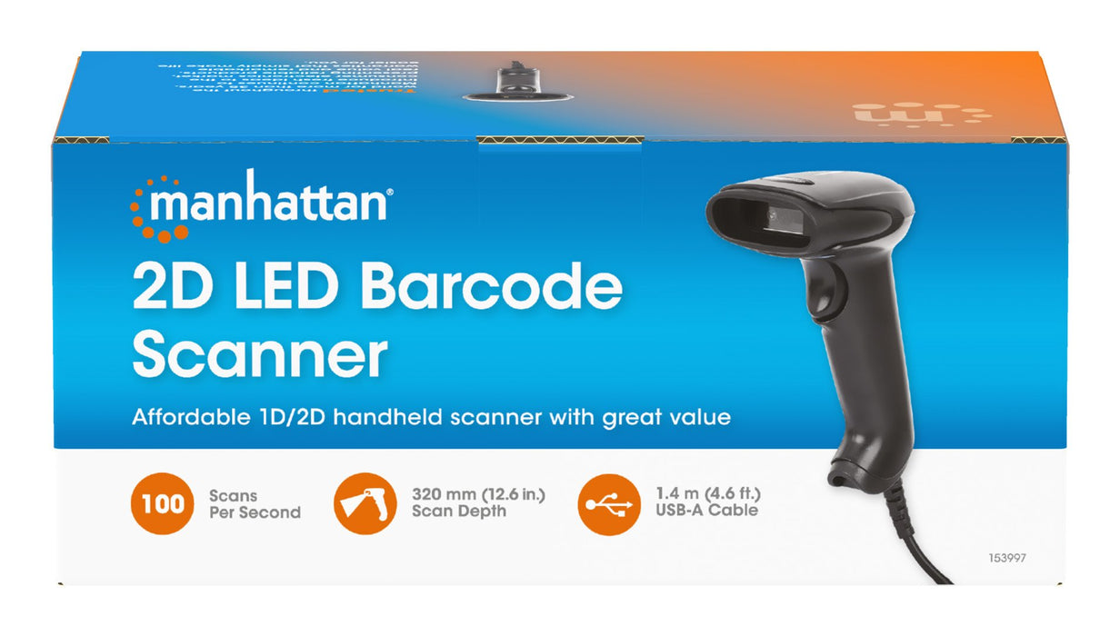 EAN 0766623153997 - Manhattan 153997 lector de código de barras Lector de códigos de barras portátil 1D/2D LED Negro imagen 11