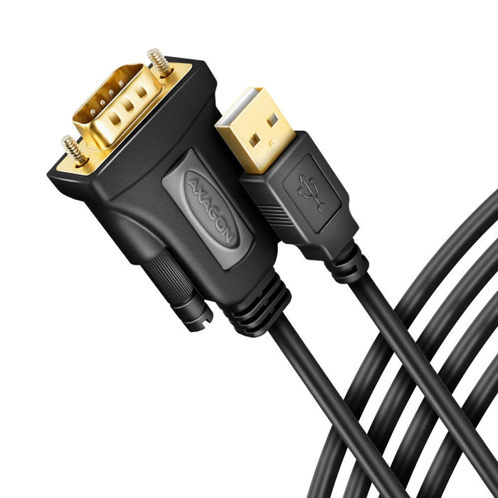 EAN 8595247907622 - Axagon ADS-1PQN USB-A 2.0 - serial RS-232 DB9-M FTDI adapter cable 1.5m - Adapter - Digital/Daten cable d imagen 1