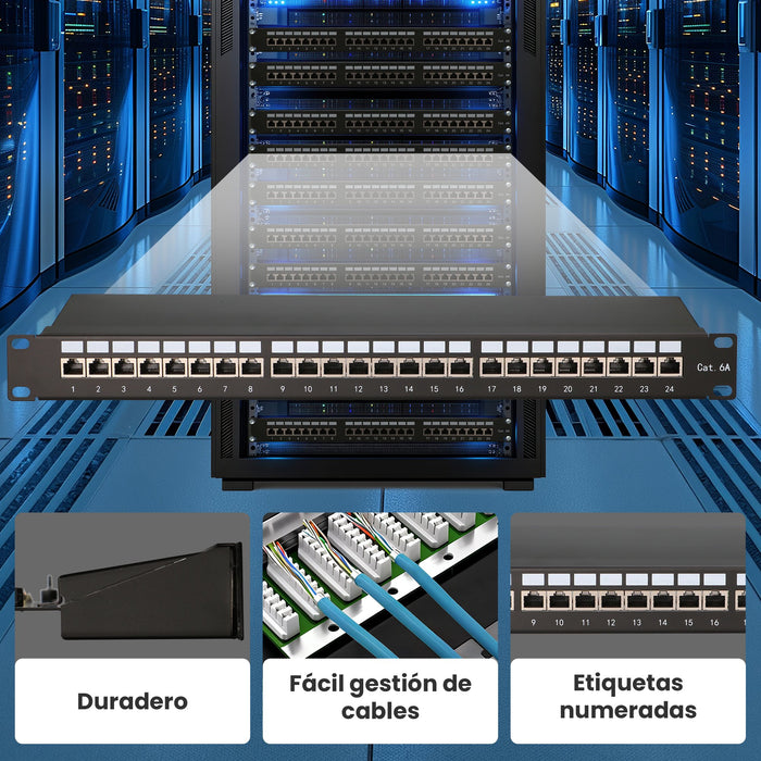 EAN 5907207228266 - Extralink CAT6A STP Patchpanel 24 porty imagen 12