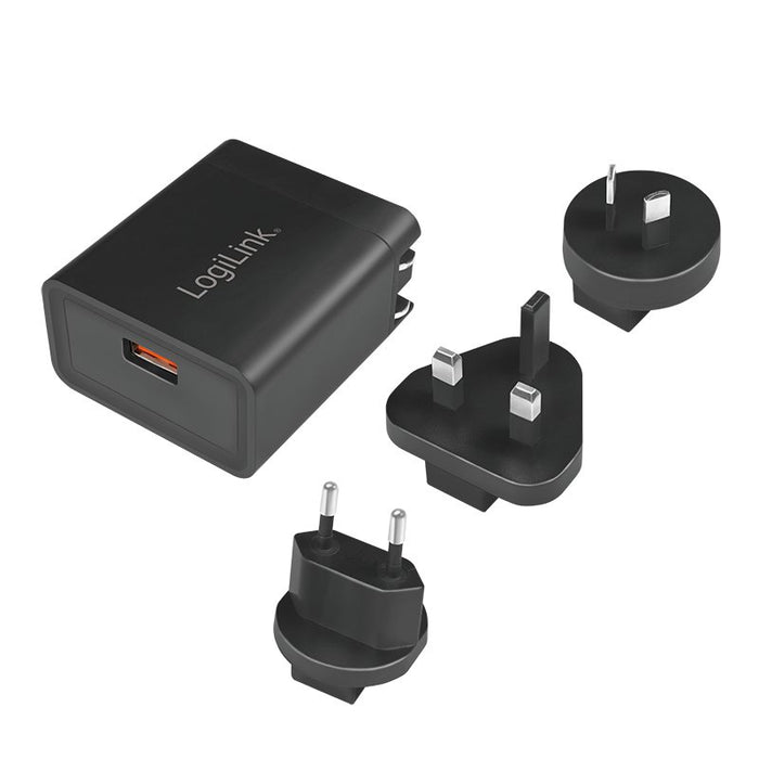 EAN 4052792051452 - LogiLink PA0188 cargador de dispositivo móvil Universal Negro Corriente alterna Carga rápida Interior imagen 1