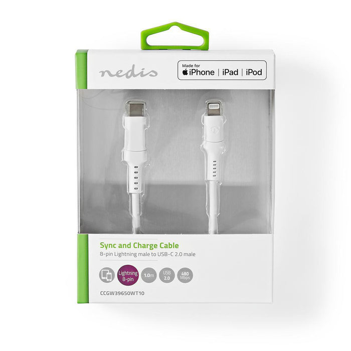 EAN 5412810315505 - Nedis CCGW39650WT10 cable de conector Lightning 1 m Blanco imagen 3