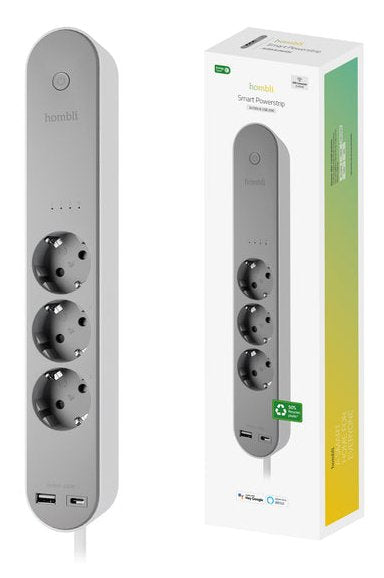 EAN 8721022290300 - Hombli HBPO-0108 base múltiple 3 salidas AC Interior Blanco, Gris imagen 6