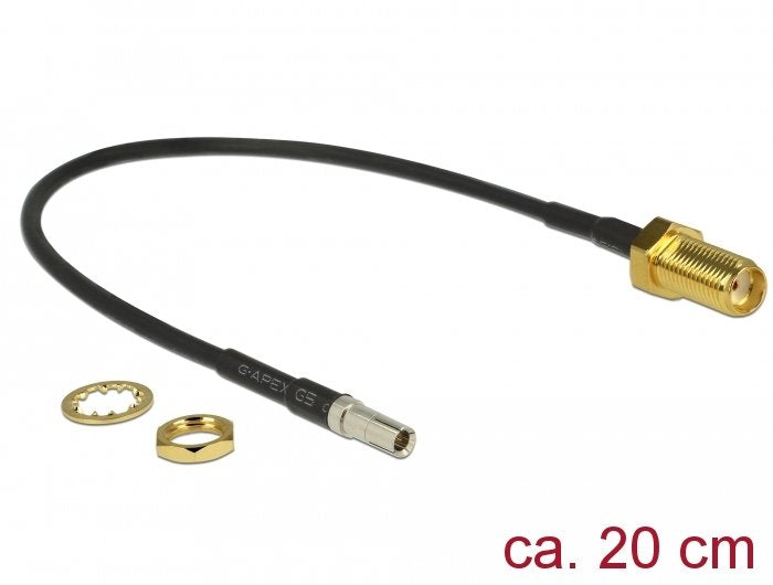 EAN 4043619899128 - DeLOCK 89912 cable coaxial RG-174 0,2 m TS-9 SMA Negro imagen 1