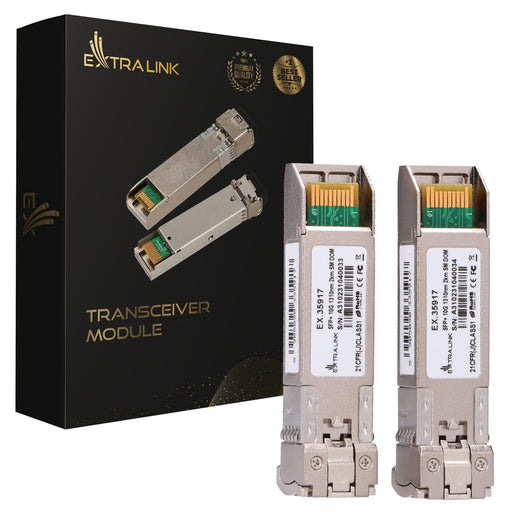 EAN 5905090335917 - Extralink SFP+ 10G 2-pack | Moduł SFP+ | 10Gbps, LC/UPC, 1310nm, 2km, single mode, DOM (EX.35917) red mod imagen 1